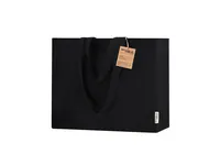 Bolsa de canvas reciclado Lilan 300 g con fuelle de canvas reciclado 300 g/ m2, detalle 1