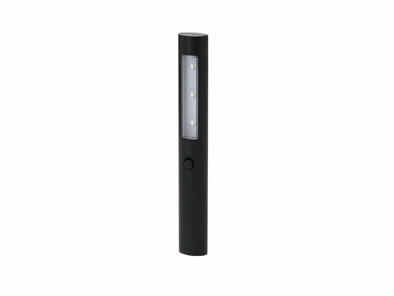 Linterna Afrik 3 LED de ABS con imanes en negro, vista frontal