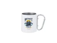 Taza de acero Beesbur 220 ml sublimación con mosquetón de acero inox, detalle 2