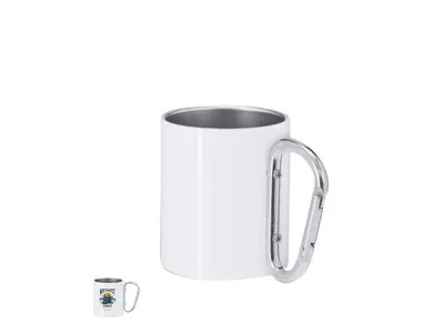 Taza de acero Beesbur 220 ml sublimación con mosquetón personalizable