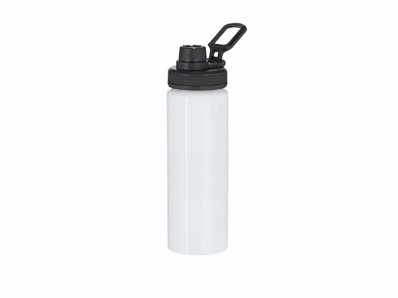 Bidón de aluminio Yakye 800 ml sublimación asa ajustable en blanco de aluminio, vista frontal