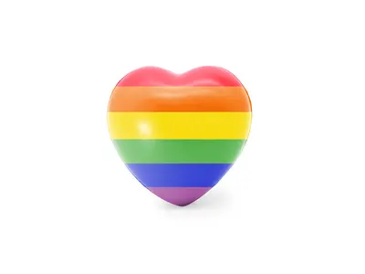 Antiestrés corazón arcoíris de PU personalizable