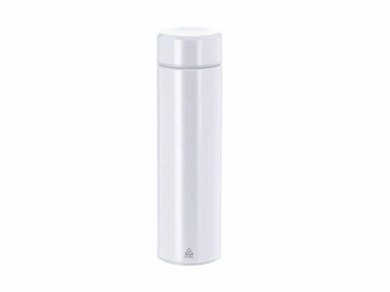 Termo de acero reciclado Denisof 450 ml interior cerámico en blanco de acero inox reciclado/ interior cerámico, vista frontal