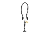 Lanyard Tebrer con cable cargador y soporte para móvil de aluminio reciclado/ poliéster RPET, vista lateral