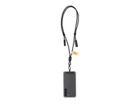 Lanyard Tebrer con cable cargador y soporte para móvil de aluminio reciclado/ poliéster RPET, detalle 2