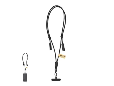 Lanyard con cable cargador y soporte para móvil personalizable