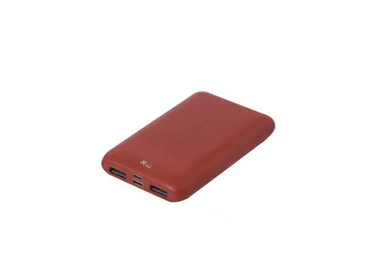 Batería externa de ABS reciclado Telkax 5.000 mAh dual personalizable