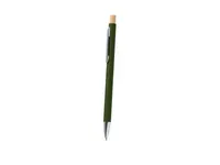 Bolígrafo de aluminio reciclado Kosif goma pulsador bambú de bambú/ aluminio reciclado, vista lateral