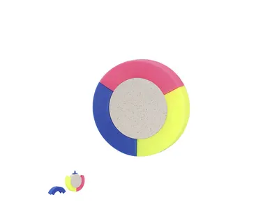 Marcador fluorescente triple caña trigo redondo personalizable
