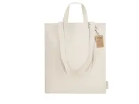 Bolsa de algodón reciclado Drulik 140 g con doble asa de algodón reciclado 140 g/ m2, vista frontal