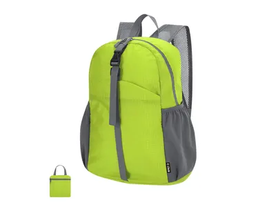 Mochila plegable ripstop de RPET Chermel 210D doble tirador personalizable