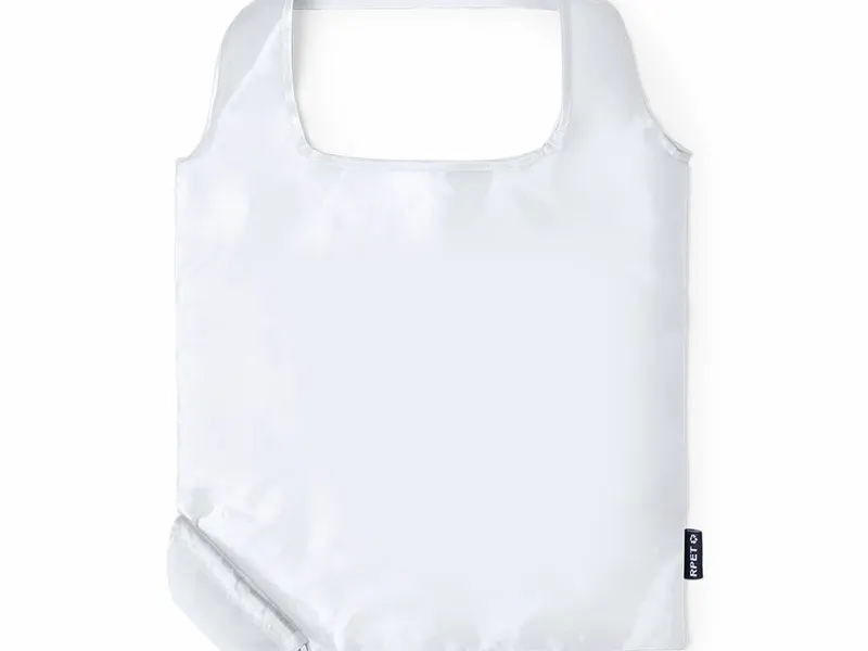 Bolsa plegable de RPET Bralam 190T en blanco de poliéster 190T RPET, vista frontal