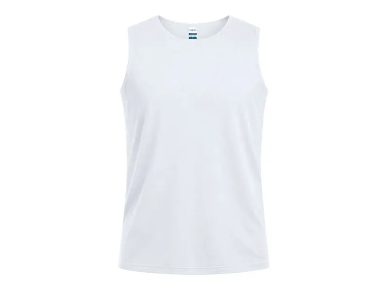 Camiseta tirantes técnica micro mesh Jackson 135 g en blanco de 100% poliéster 135 g/ m2, vista frontal