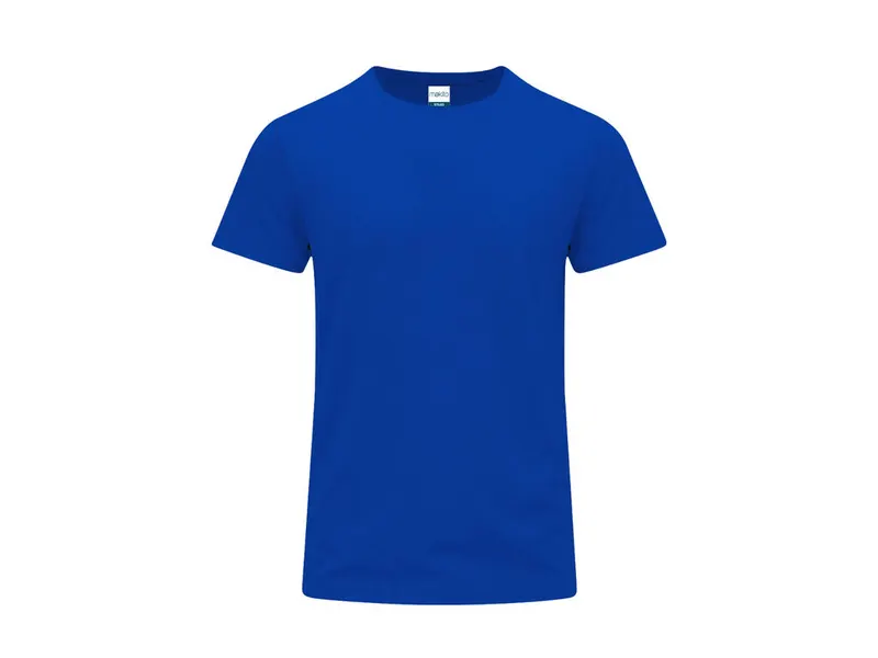 Camiseta de algodón Stiles 170 g en colores en azul de 100% algodón ring spun, single jersey 170 g/, vista frontal