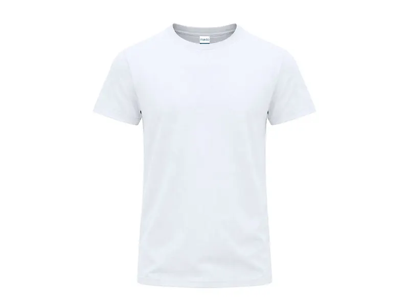 Camiseta de algodón Perkins 190 g tubular en blanco en blanco de 100% algodón ring spun, single jersey 190 g/, vista frontal