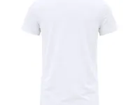 Camiseta de algodón Perkins 190 g tubular en blanco de 100% algodón ring spun, single jersey 190 g/, vista lateral