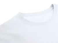Camiseta de algodón Perkins 190 g tubular en blanco de 100% algodón ring spun, single jersey 190 g/, detalle 2