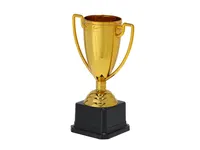 Trofeo dorado Plinar con asas, marcaje 40 × 20 mm, vista lateral