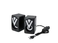 Altavoces gamer Alan con luces led USB, vista lateral