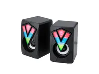 Altavoces gamer Alan con luces led USB, detalle 1