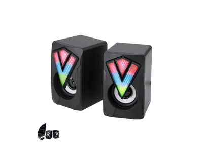 Altavoces gamer con luces led USB personalizable