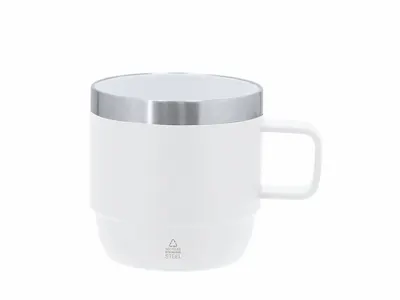 Taza de acero reciclado Milayka 180 ml interior cerámico personalizable