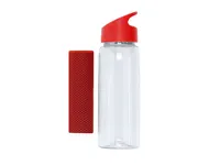 Set bidón de RPET Garyl 800 ml y toalla de RPET, vista lateral