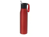 Bidón de aluminio reciclado Thorup 700 ml con pajita de aluminio reciclado, vista lateral