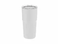 Vaso térmico de acero reciclado Gillan 500 ml biselado de acero inox reciclado, vista frontal