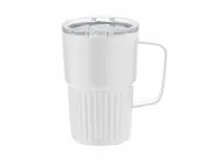 Taza térmica de acero reciclado Finbar 400 ml biselada de acero inox reciclado, vista frontal