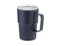 Taza térmica de acero reciclado Finbar 400 ml biselada de acero inox reciclado, vista lateral