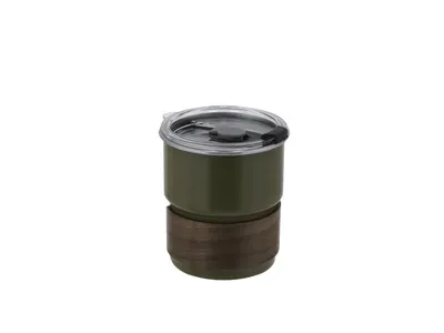 Vaso acero y madera 250 ml con tapa hermética personalizable