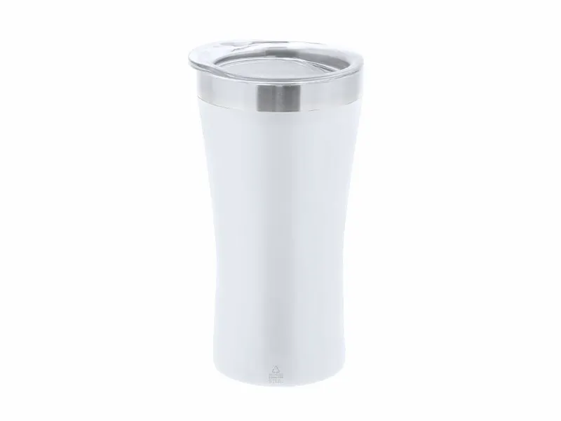Vaso térmico de acero reciclado Cozard 150 ml satinado en blanco de acero inox reciclado, vista frontal
