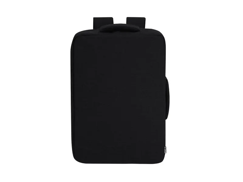 Mochila portadocumentos de RPET Ghibli 300D 3 usos en negro de poliéster 300D RPET, vista frontal