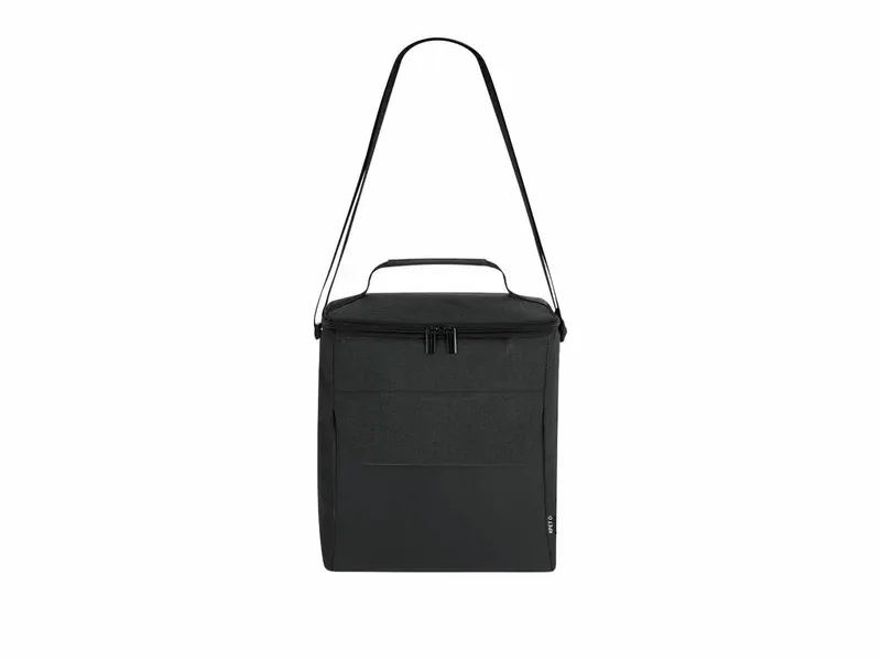Nevera de RPET Jocko 600D y PU 8 l con bandolera en negro de poliéster 600D RPET/ PU/ PEVA, vista frontal