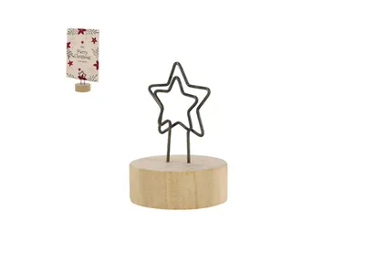 Clip navideño con base de madera personalizable