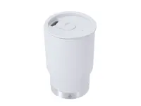 Vaso térmico de PP reciclado Clancy 380 ml con dosificador de PP reciclado/ base acero inox reciclado, vista lateral