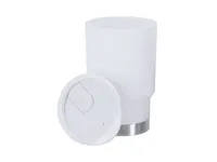 Vaso térmico de PP reciclado Clancy 380 ml con dosificador de PP reciclado/ base acero inox reciclado, detalle 1