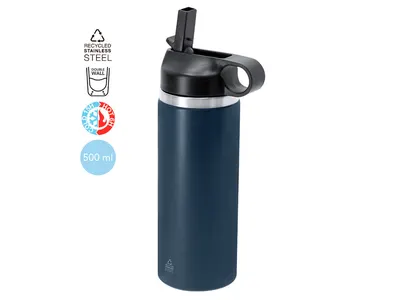 Botella térmica reciclada Gomery 500 ml con pajita personalizable