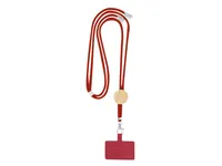 Lanyard de algodón Thorne con soporte para móvil y bambú de algodón/ bambú, vista lateral