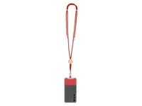 Lanyard de algodón Thorne con soporte para móvil y bambú de algodón/ bambú, detalle 1
