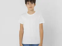 Camiseta de algodón Epika 150 g niño en blanco de 100% algodón ring spun, single jersey 150 g/, vista frontal