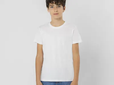 Camiseta de algodón Epika 150 g niño en blanco personalizable