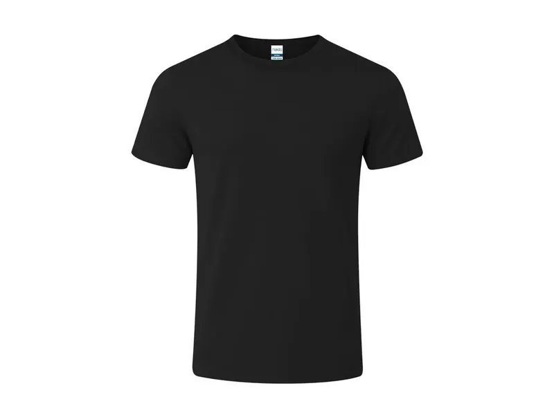 Camiseta de algodón Epika 150 g en colores en negro de 100% algodón ring spun, single jersey 150 g/, vista frontal