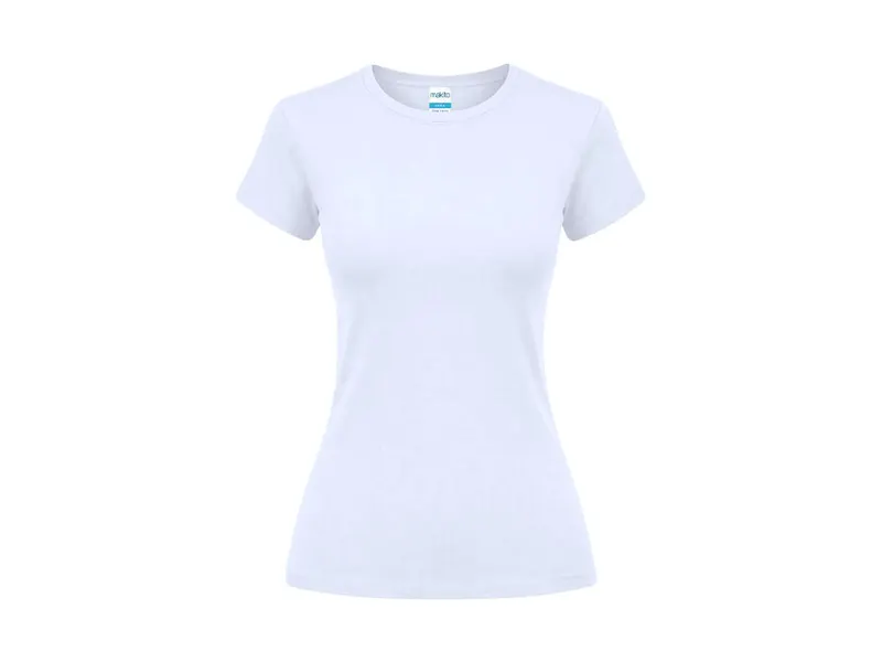 Camiseta de algodón Epika 150 g mujer en blanco en blanco de 100% algodón ring spun, single jersey 150 g/, vista frontal