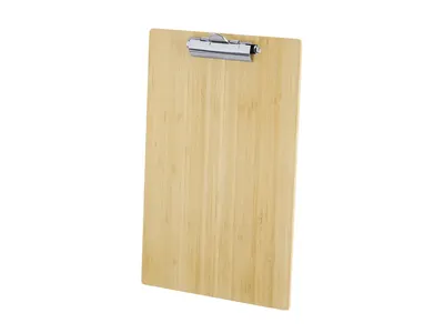 Portafolios de bambú con pinza personalizable