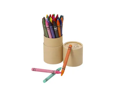Set Riokon de 30 ceras en estuche cilíndrico de cartón personalizable