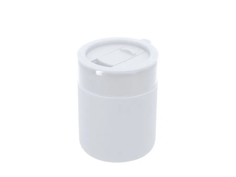 Vaso de cerámica Balmir 330 ml con funda de silicona en blanco de cerámica, vista frontal