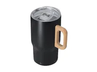 Taza térmica de acero reciclado Zaran 400 ml asa de madera de acero inox reciclado/ madera, detalle 2