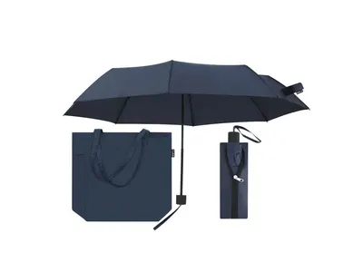 Paraguas plegable de RPET Escan Ø 100 cm con bolsa 2 en 1 personalizable